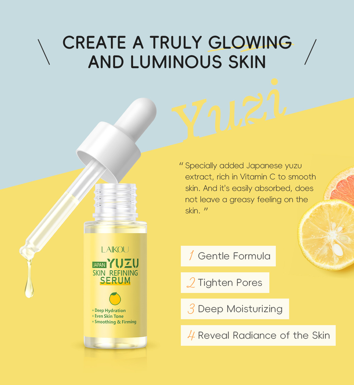LAIKOU Grapefruit Essence  YUZ - Niacinamide Brightening Serum review and price