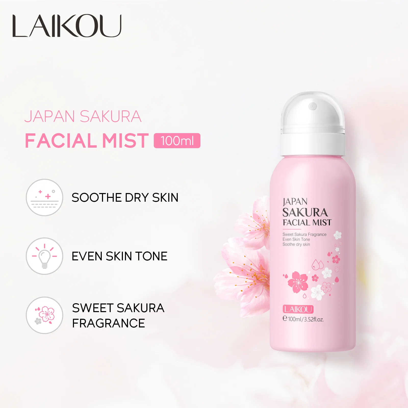 LAIKOU Sakura Facial Mist Brig - Niacinamide Brightening Serum review and price