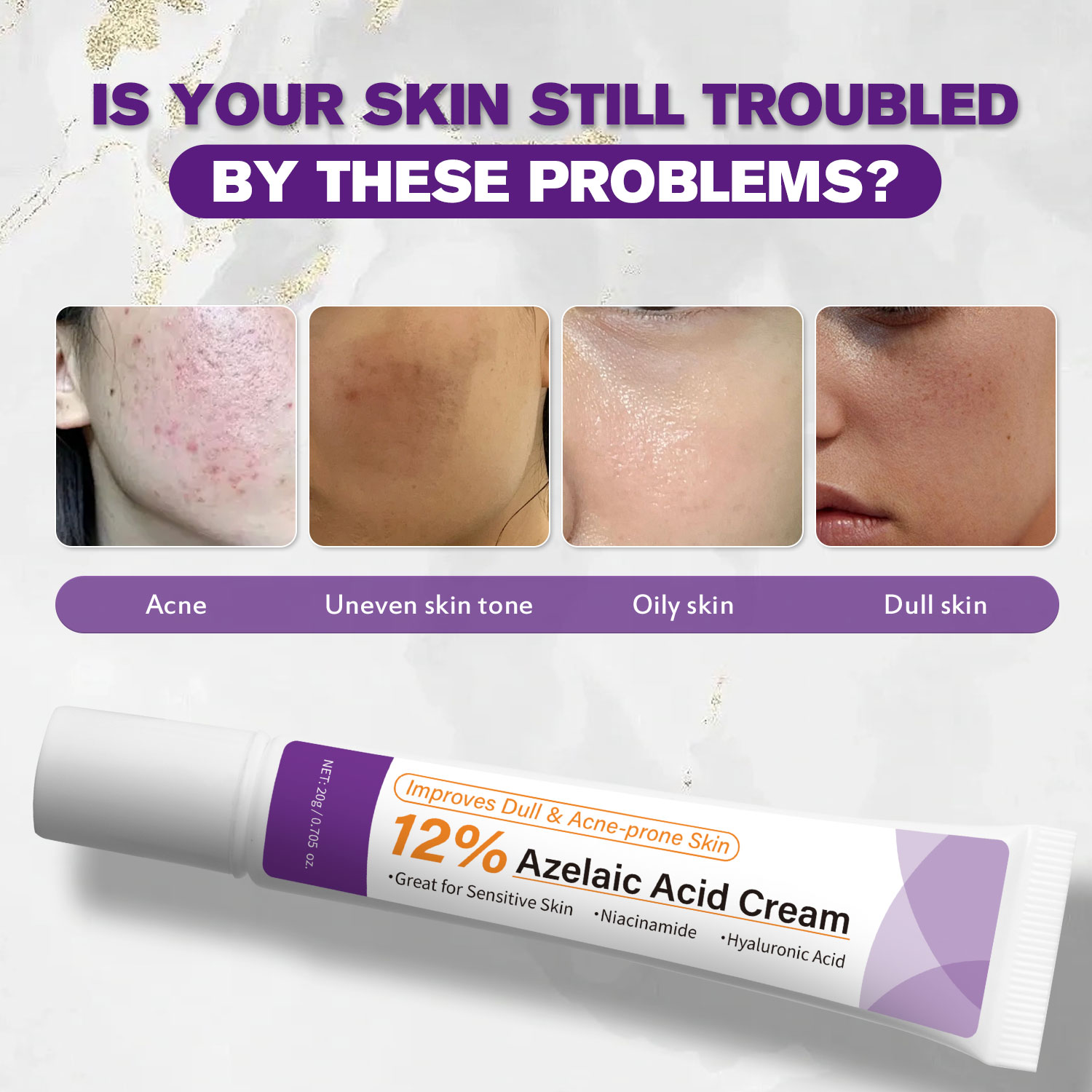 Mild Azelaic Acid Cream Improv - Skincare Skintific review and price